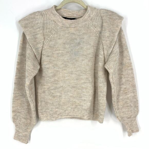 Vero Moda Paddy Birch Balloon Sleeve Sweater Women’s Size XS Knit Pullover Beige - Picture 1 of 10